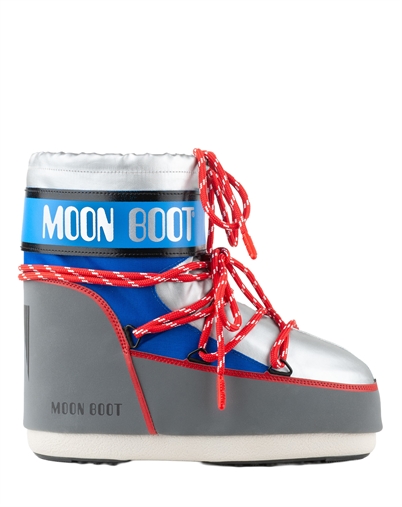 Moon Boot - Icon Low Space Racing Silver Støvle - Silver/Blue/Red